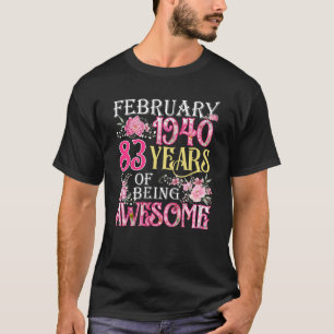 Februar Mädchen 1940 83. Geburtstag 83 Jahre alt T-Shirt