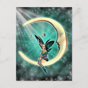 Februar Moon Fairy Fantasy Post Card Postkarte
