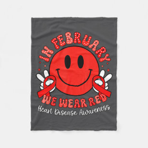 Februar Rot Chd Bewusstsein Herz Überlebender Desi Fleecedecke