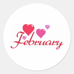 Februar Runder Aufkleber