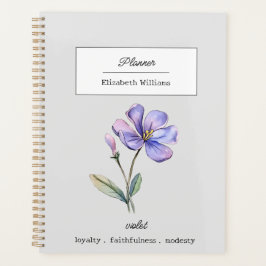 FEBRUAR VIOLET GEBURTSBLUME PERSONALISIERT PLANER