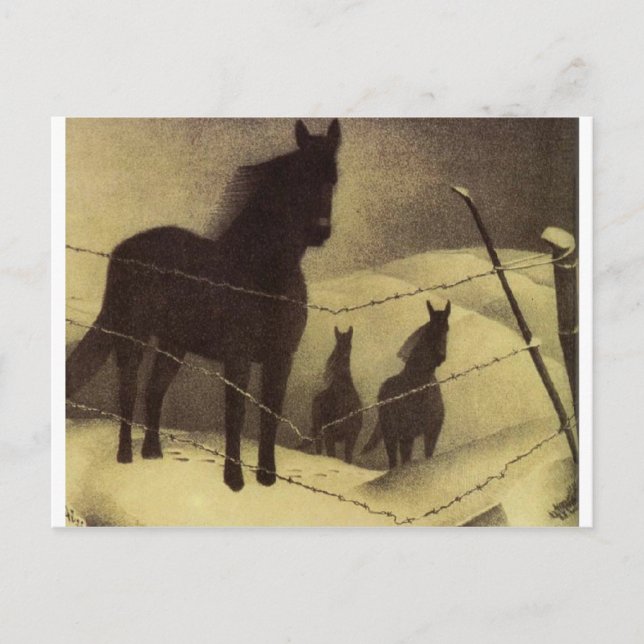 Februar von Grant Wood Postkarte (Vorderseite)