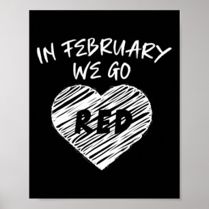 Februar Wir gehen Red Heart Disease Awareness Poster