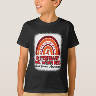 Februar Wir tragen Red Leopard Regenbogen rot gebl T-Shirt
