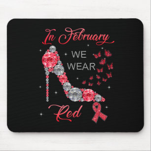Februar Wir tragen rote Schmetterlinge Herzkrankhe Mousepad