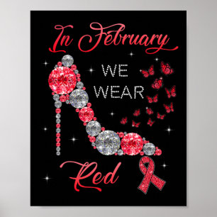 Februar Wir tragen rote Schmetterlinge Herzkrankhe Poster