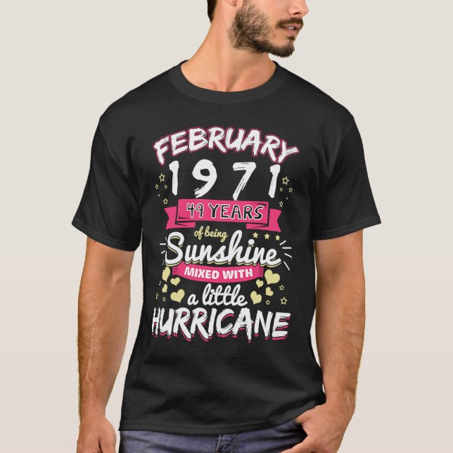 FEBRUARY 1971 Girl 49 Years Being Sunshine Mixed H T-Shirt (Vorderseite)