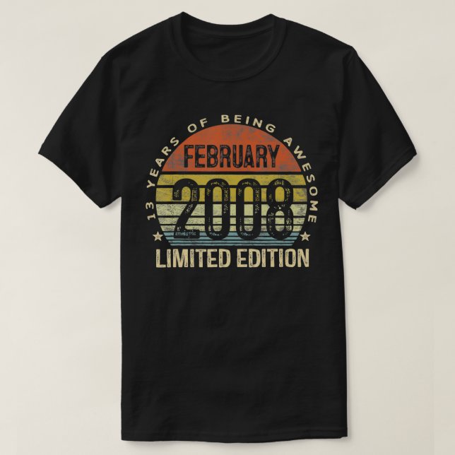 February 2008 Limited Edition 13th Birthday 13 Yea T-Shirt (Design vorne)