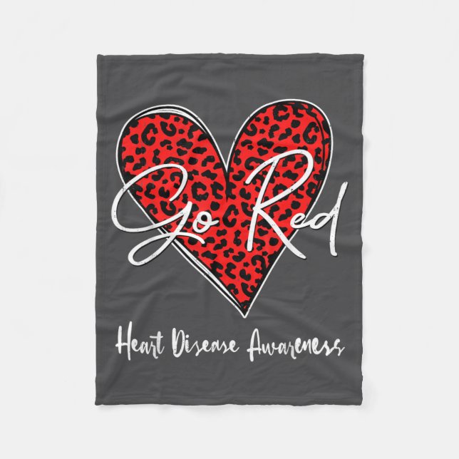 February Is Red Heart Health Heart Disease Awarene Fleecedecke (Vorderseite)
