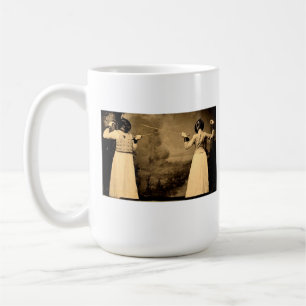 Fechtende der Kaffee-Tasse der Vintagen Frauen Kaffeetasse