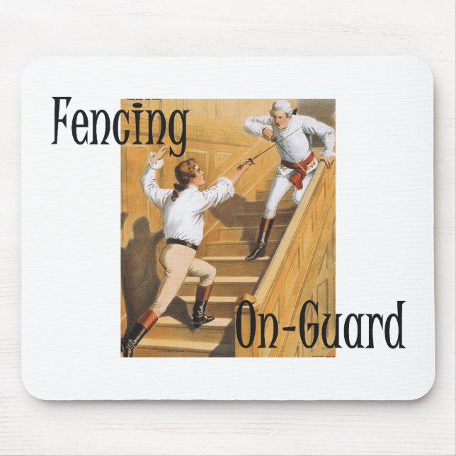 Fechtender Auf-Spitzenschutz Mousepad (Vorne)