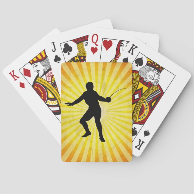 Fechter; Fechten; Gelb Spielkarten (Rückseite)