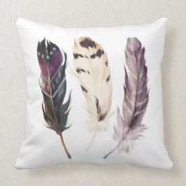 Feder-Aquarell-Eingeboren-Kissen Kissen