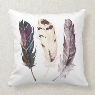 Feder-Aquarell-Eingeboren-Kissen Kissen