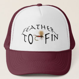 Feder bis Fin Fly Fishing Monogramm Truckerkappe