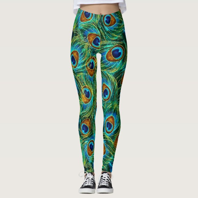 Feder der Pfau-Leggings Leggings (Vorderseite)