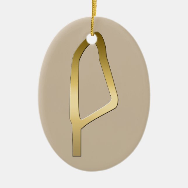 Feder des Maat Ägyptersymbols Keramik Ornament (Vorne)