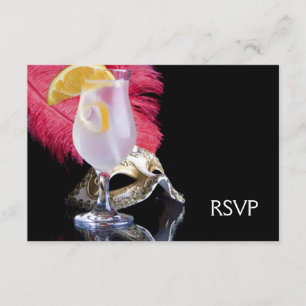 Feder-Masken-Maskerade-Party UAWG RSVP Karte