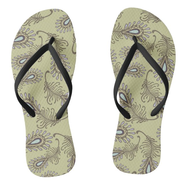 Feder-Muster Flip Flops (Fußbett)