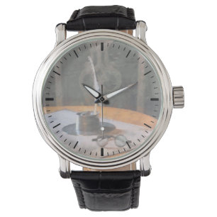 Feder und Brille Armbanduhr
