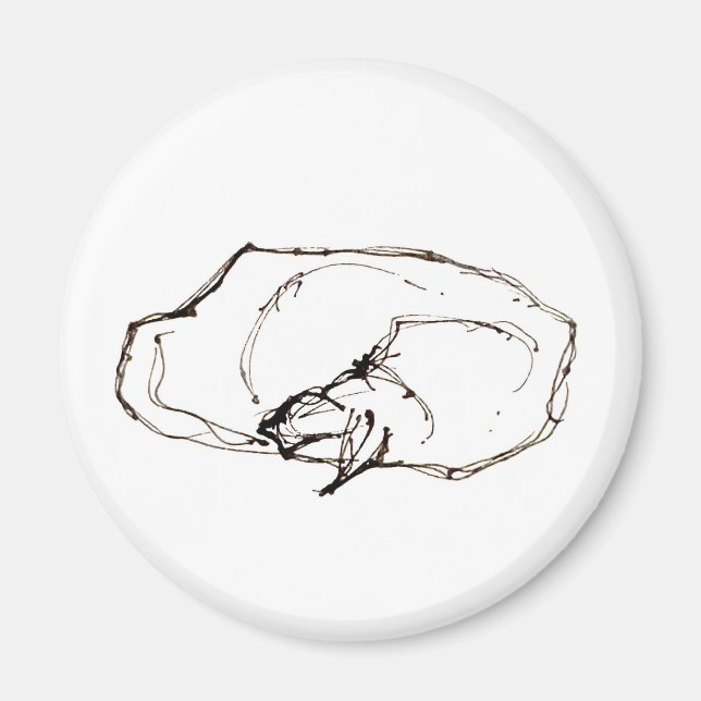 Feder-und-Tinte-Kunst Schlafende Katze Zeichnung Magnet (Vorne)