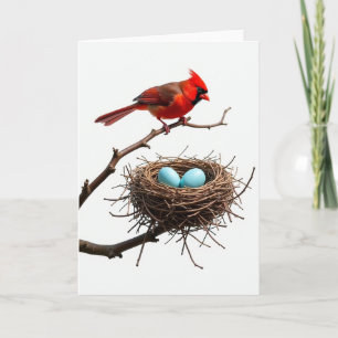 Feder-Vogel-Nest-Szene-Karte Karte