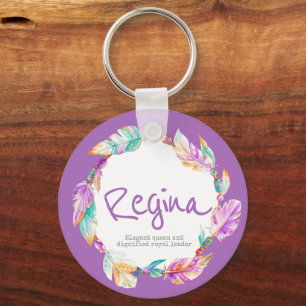 Feder-Wasserfarbe Name Bedeutung Aqua Regina Schlüsselanhänger