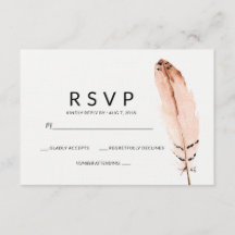 Feder-Wasserfarben-RSVP-Karte