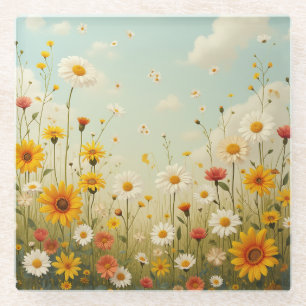 Federähnliche Blume Glasuntersetzer