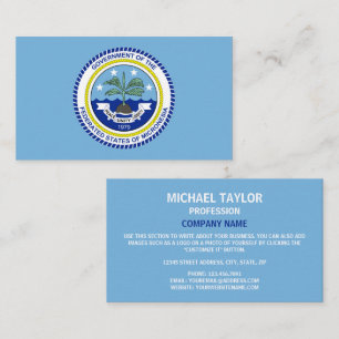 Federated Staaten of Micronesia Flag & Siegel Visitenkarte