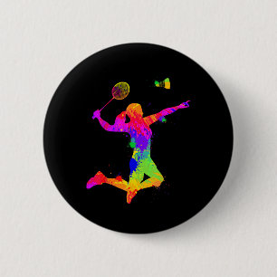 Federball, Badmintonspieler, Mädchen, Frauen, Button
