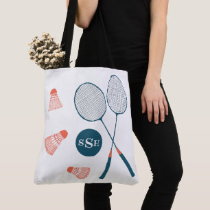 Federball-Illustration vintage Tasche MONOGRAMM