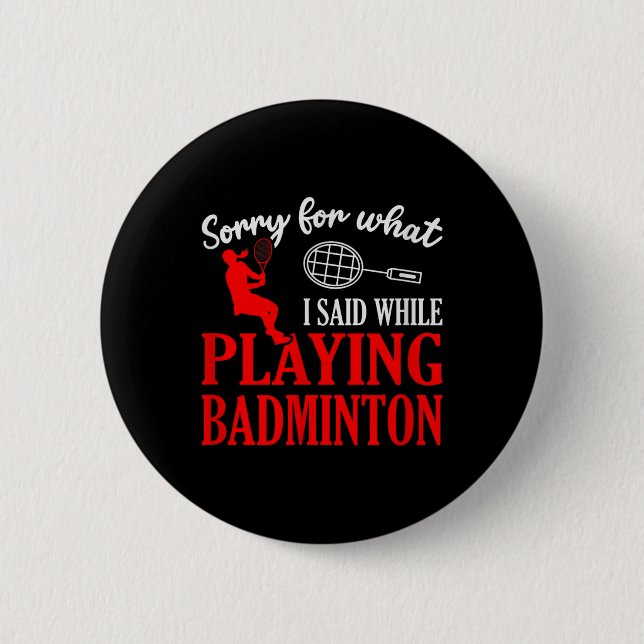 Federball Schläger Badminton Spieler 1  Button (Vorderseite)