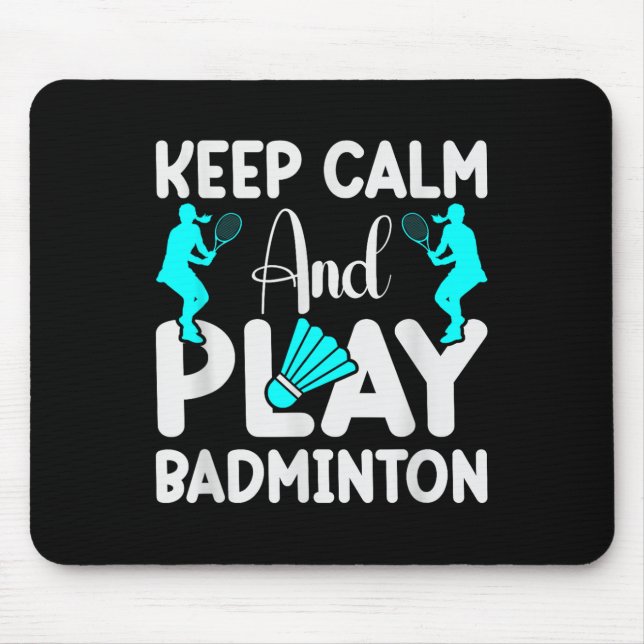 Federball Schläger Badminton Spieler 3  Mousepad (Vorne)