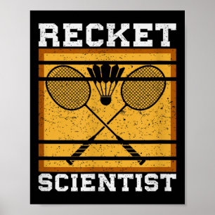 Federball Schläger Badminton Spieler Poster