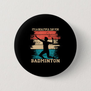 Federballschläger Badmintonspieler Button
