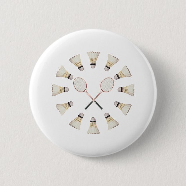 Federballschläger Button (Vorderseite)