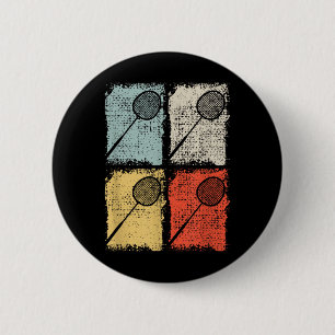 Federballschläger Retro Federballspieler, Federbal Button