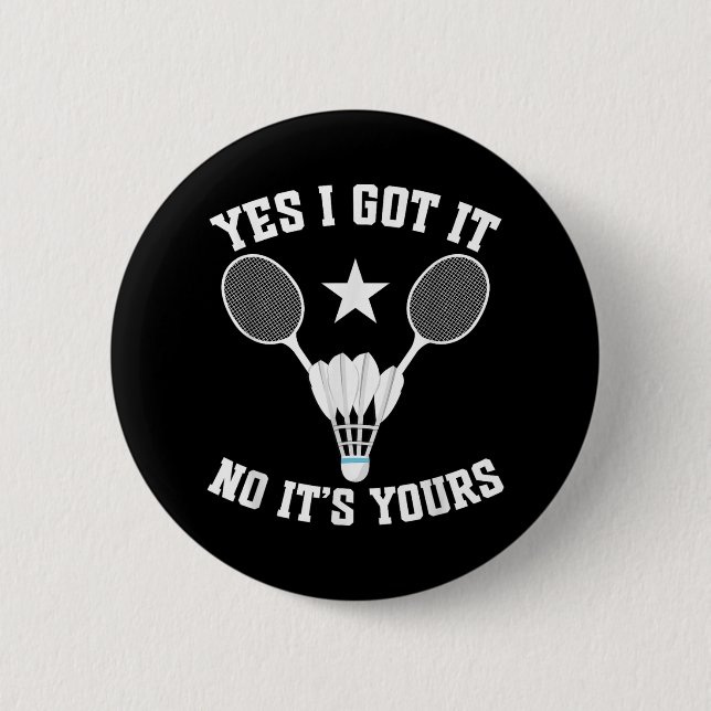 Federballspiel-Shuttle-Hat-Es-Federballspieler  Button (Vorderseite)
