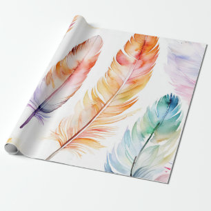 Federbeleuchtung: Aquarellmuster Geschenkpapier