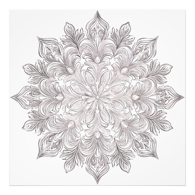 Federblatt-Mandala Fotodruck (Vorne)