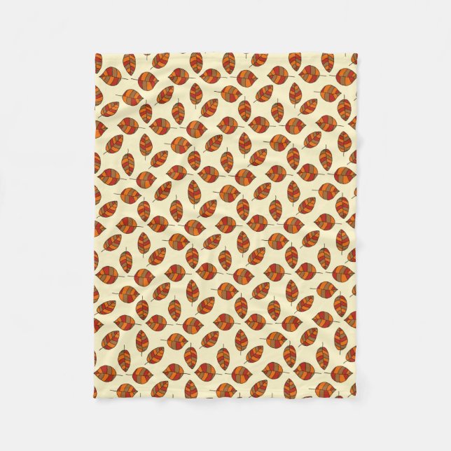 Federblätter mit verstellbarem rotem Federmuster Fleecedecke (Vorderseite)