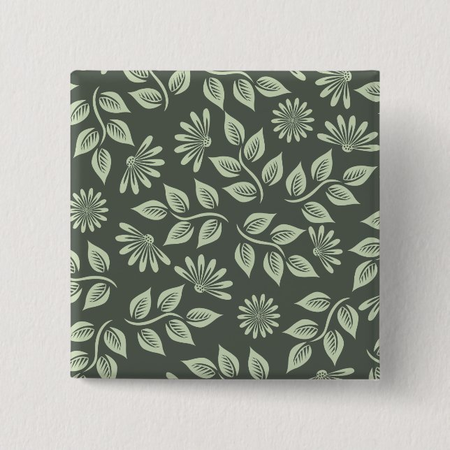 Federblumenmuster Button (Vorderseite)