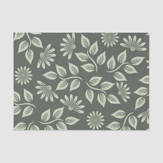 Federblumenmuster Seidenpapier (Vorderseite)