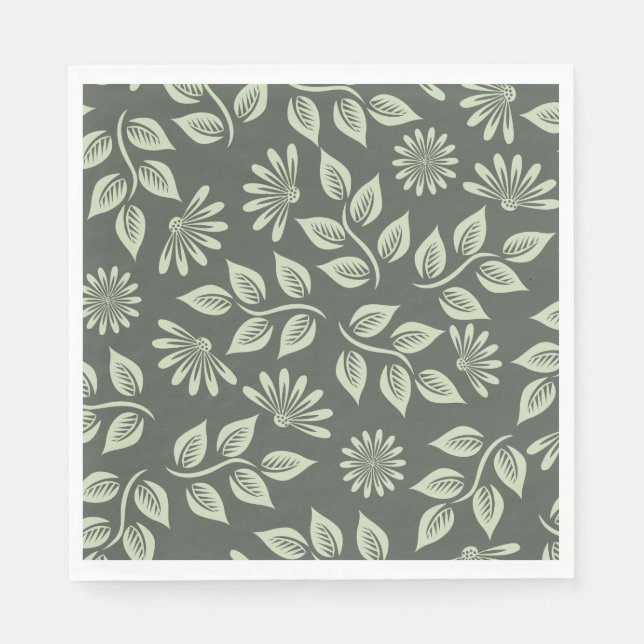 Federblumenmuster Serviette (Vorderseite)