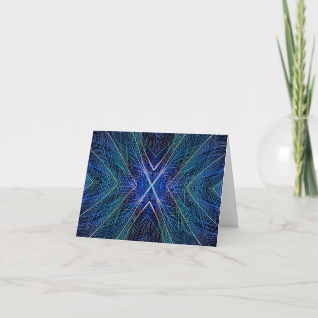 Federdesign für blaues Fraktal (Vorderseite)