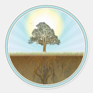 Federdesign Runder Aufkleber