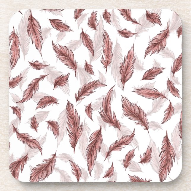 Federdruckständer, glücklicher lächelnder Wolf Getränkeuntersetzer (Vorderseite)