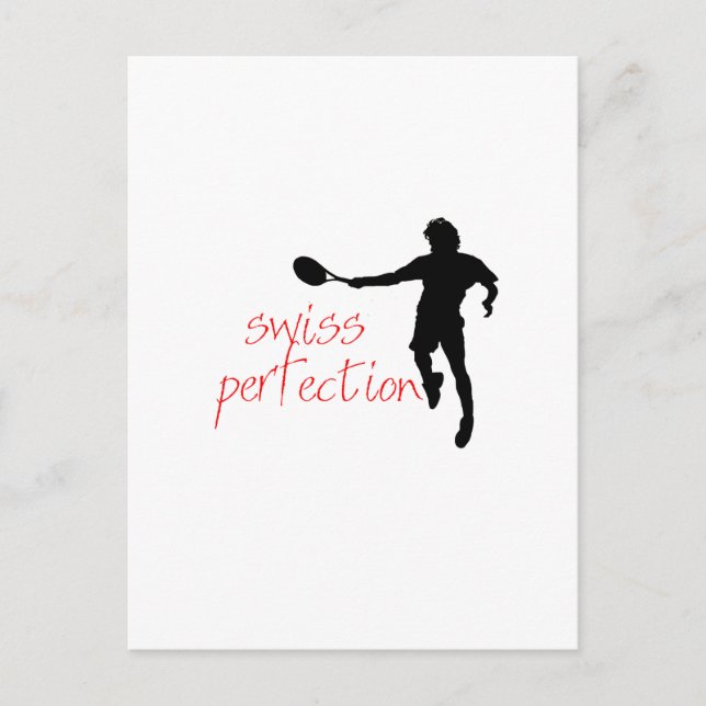 Federer Tshirt Swiss Perfection Postkarte (Vorderseite)