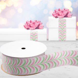 Federfeste Streifen in Rosa und Grün Ripsband